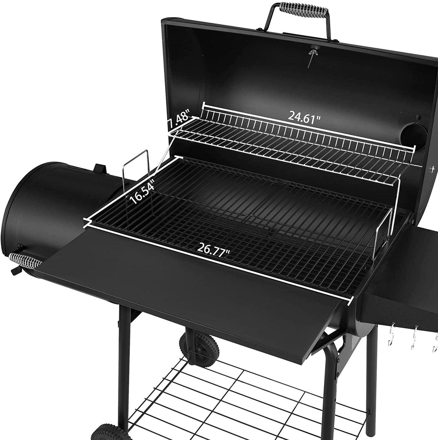 CC1830S 30" BBQ Charcoal Grill and Offset Smoker | 811 Square Inch